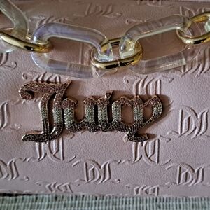 Juicy Couture Pink Embossed Bag with Gold Chain